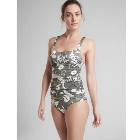 Athleta Other - Athleta Aqualuxe Wildflower  Tankini Set In Herb Olive Print NWOT